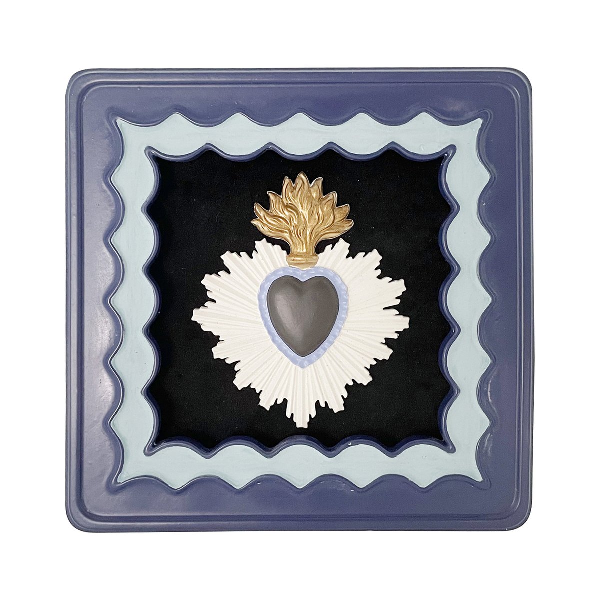 Déco murale ex-voto 14.3cm bleu, EMDE