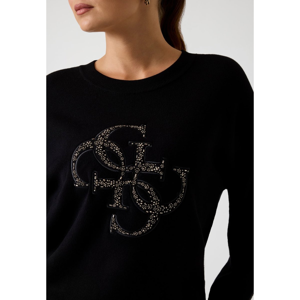 Pull-Over Logo Clouté noir, GUESS
