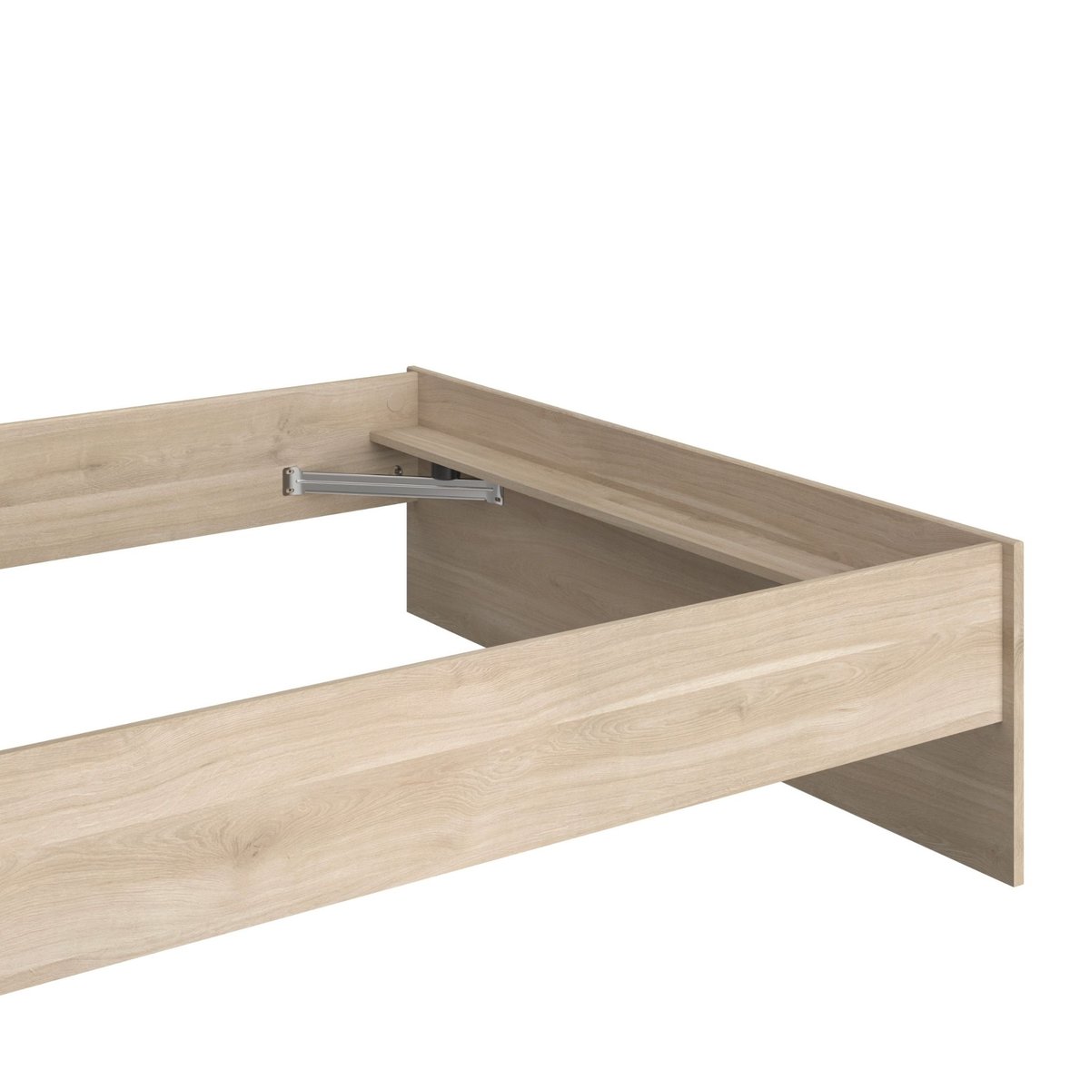 Lit adulte avec tête de lit - CLEM bois naturel, TERRE DE NUIT