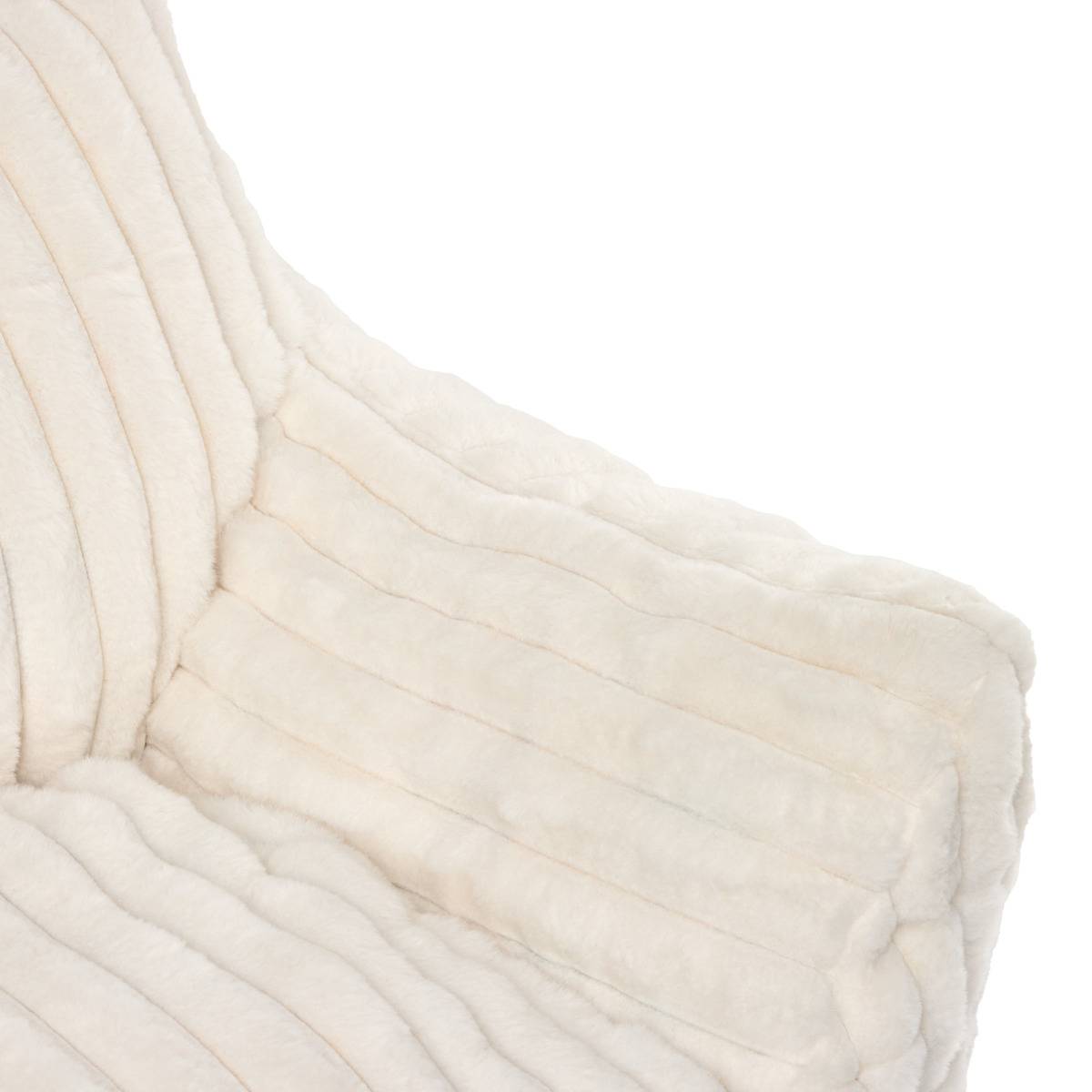 Fauteuil pour enfant en velours côtelé MUZI blanc, ATMOSPHERA FOR KIDS