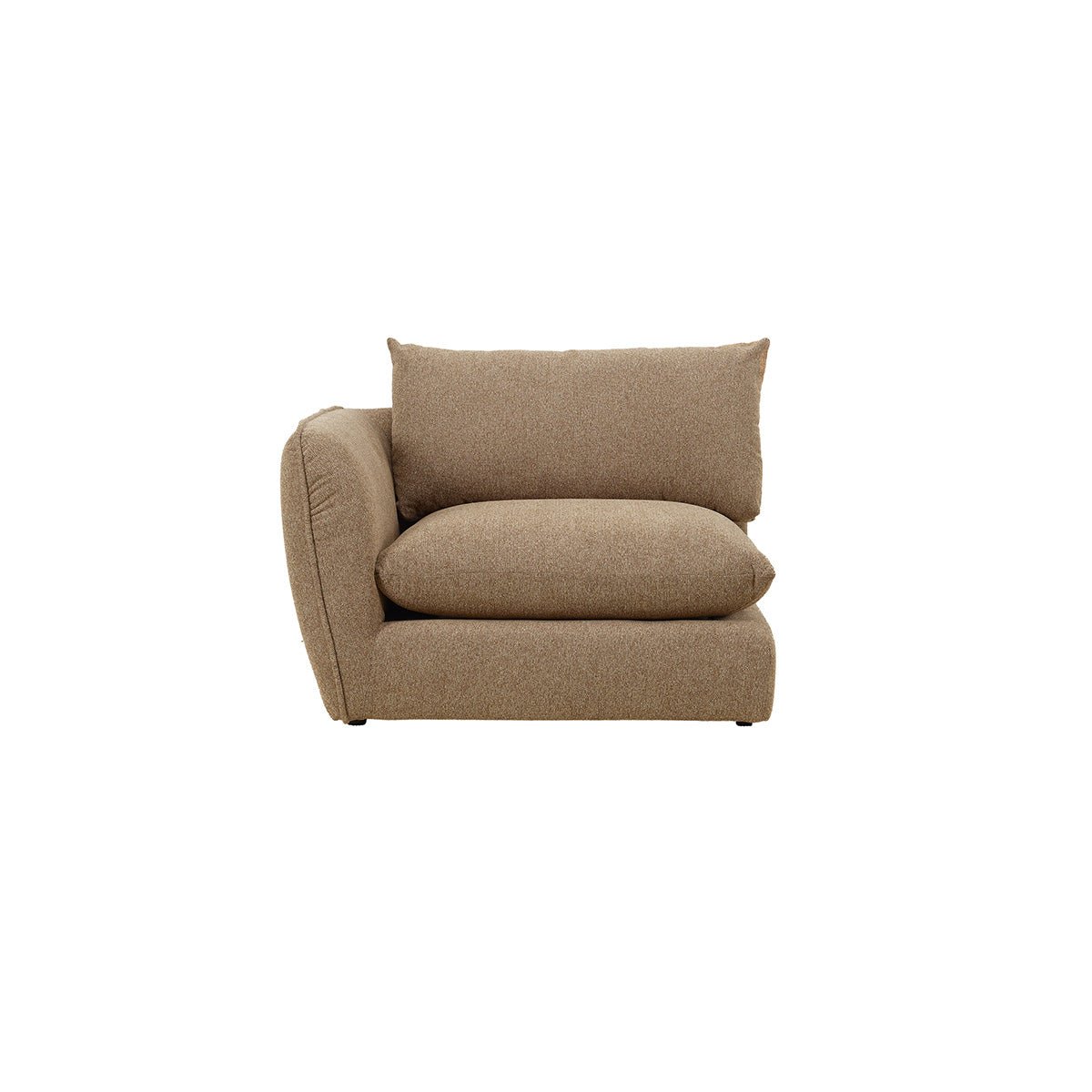 Angle gauche modulable en tissu texturé LEOPOLD marron clair chiné, BERAH GETAH