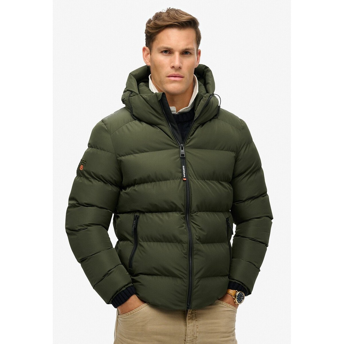 Doudoune à capuche Sports kaki, SUPERDRY