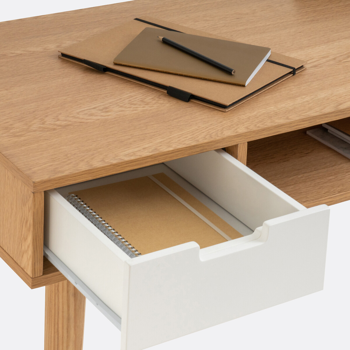 Bureau vintage, Jimi blanc/bois, LA REDOUTE INTERIEURS