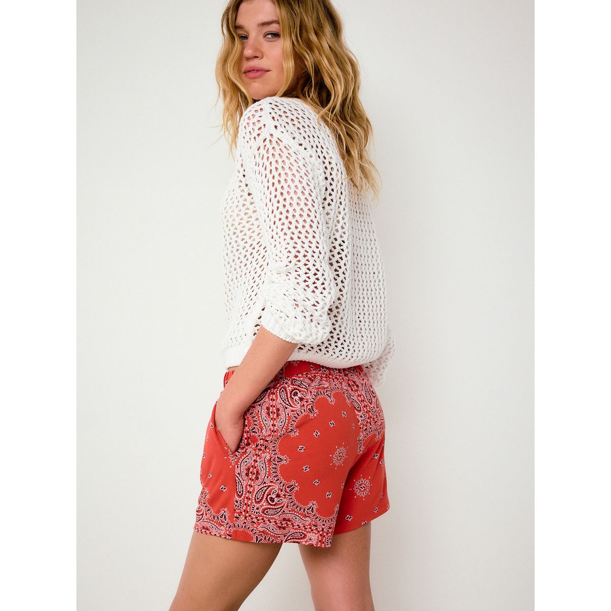Short à imprimé bandana rouge, NEXT