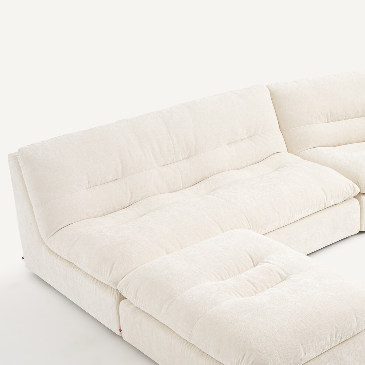 Canapé 3P modulable velours chenille, Giuliano blanc, AM.PM