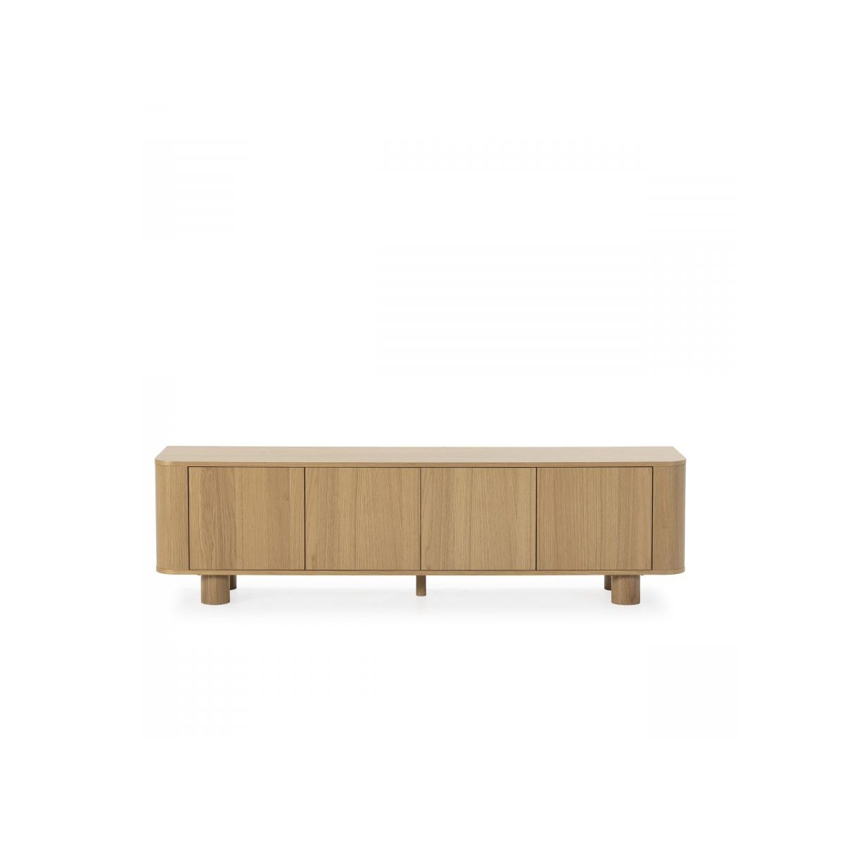 Meuble TV 180 cm placage, MALO marron clair, BOBOCHIC