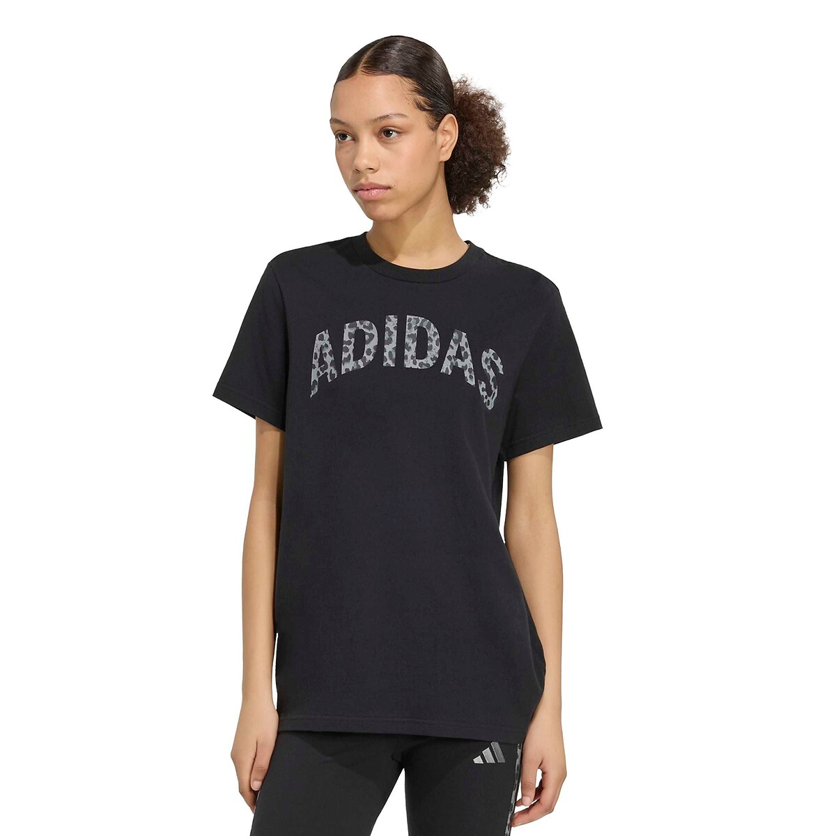 T-shirt manches courtes imprimé léopard noir, ADIDAS SPORTSWEAR