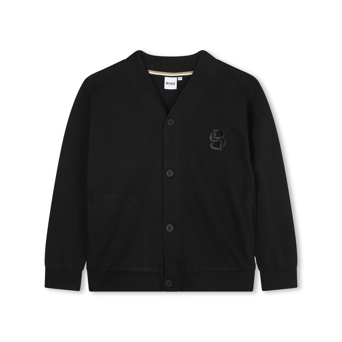 Cardigan avec fermeture boutonnée black, BOSS KIDSWEAR
