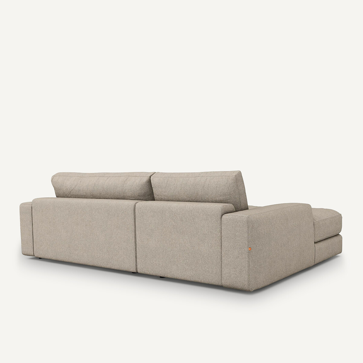 Canapé d'angle texturé en viscose et lin, Skander naturel, AM.PM