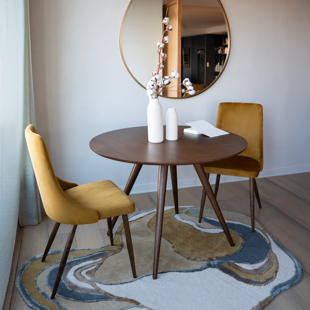 Table ronde en bois D105 cm - LIWA bois foncé, MAISON PAVANE