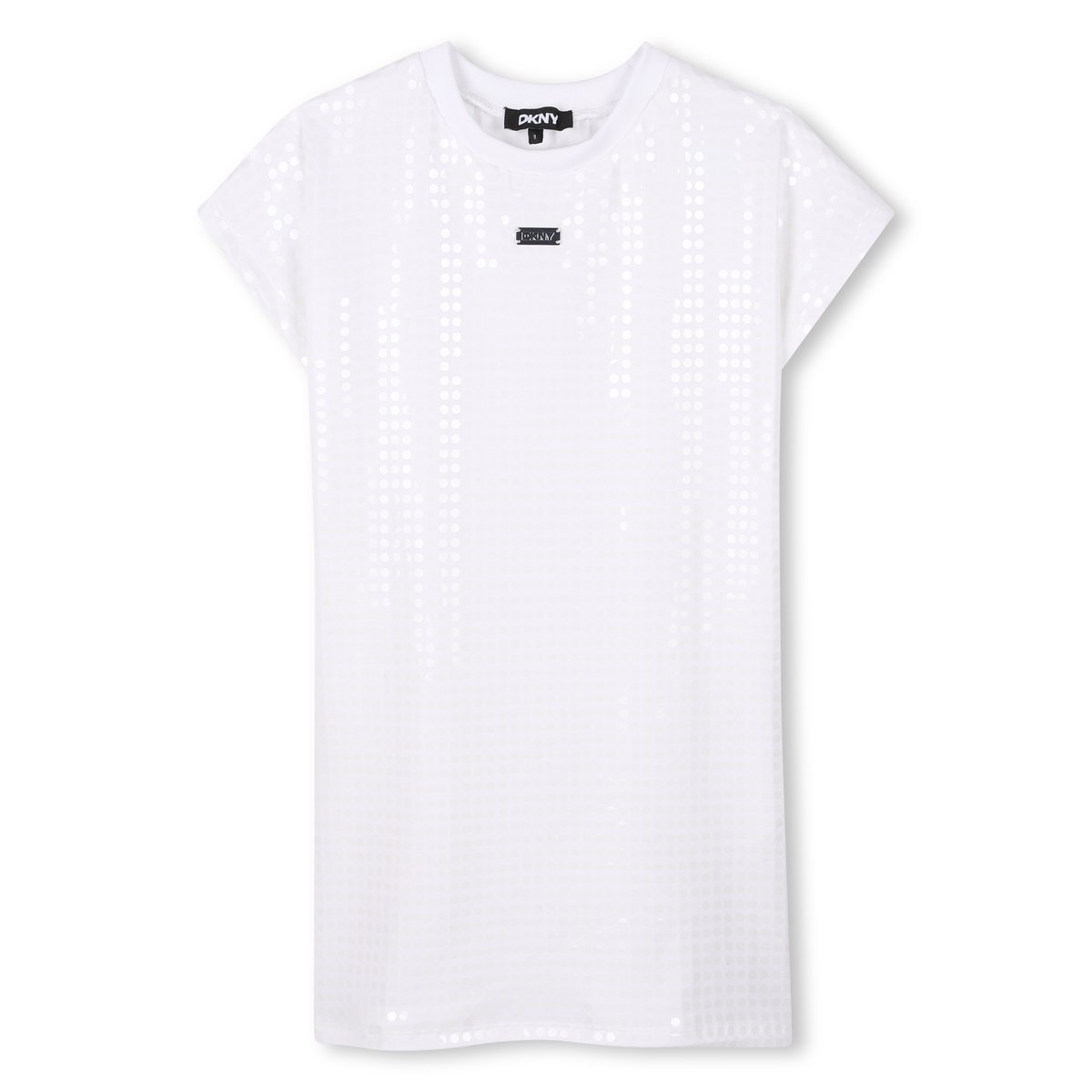 Robe en coton avec sequins blanc, DKNY