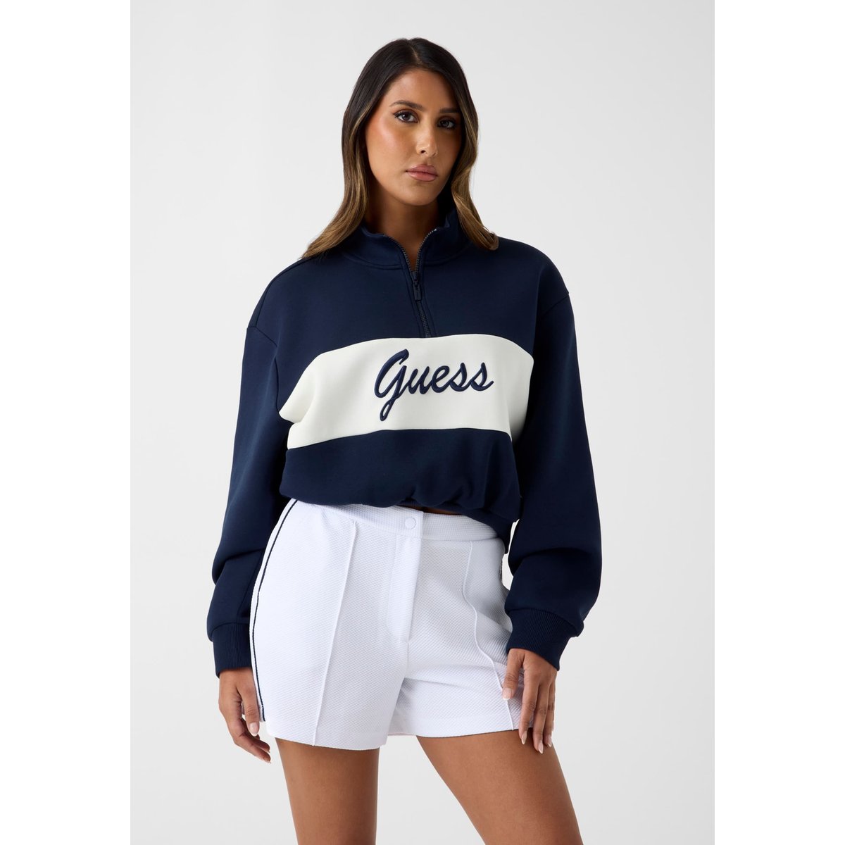 Sweatshirt Avec Logo Imprimé bleu foncé, GUESS