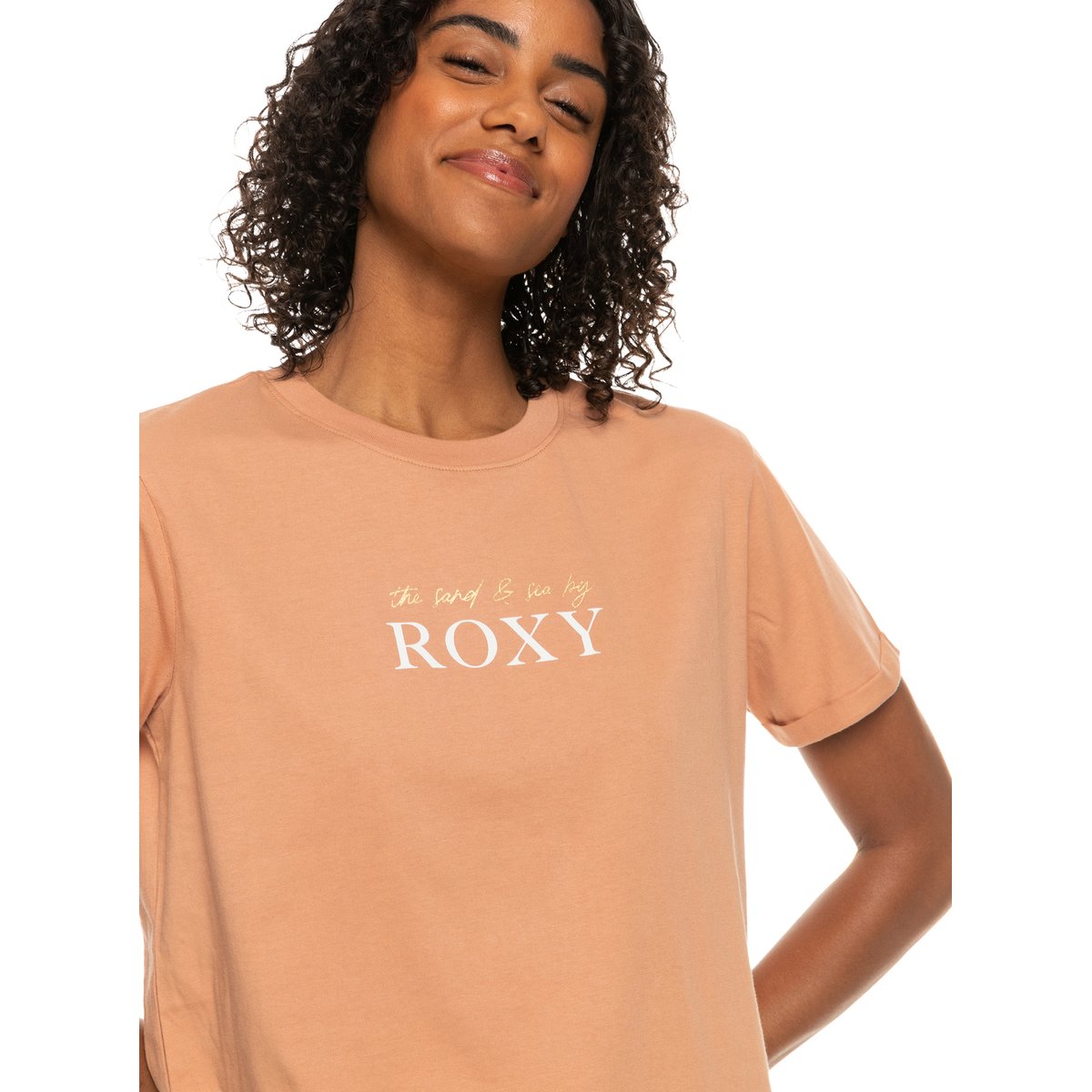 T-Shirt, manches courtes, col rond, . marron cork, ROXY