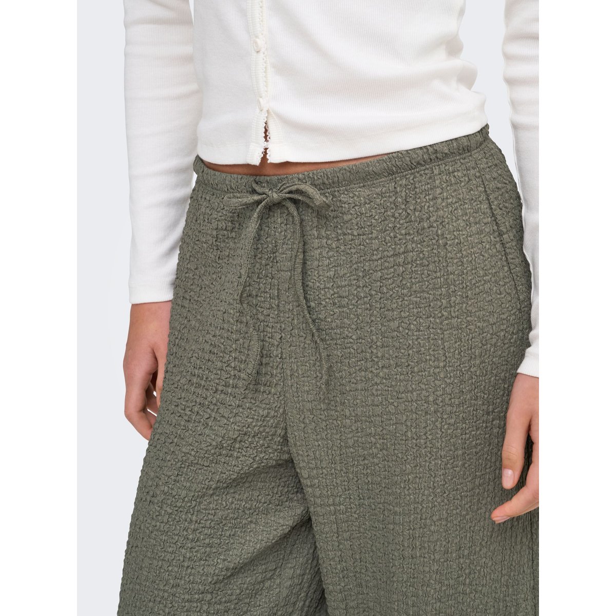 Pantalon À Jambe Large grise - smokey olive, ONLY