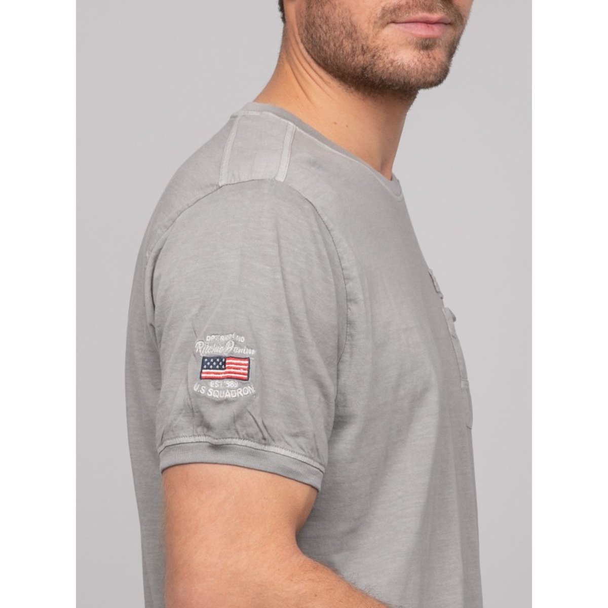 T-shirt Coton Motifs Navojob gris, RITCHIE