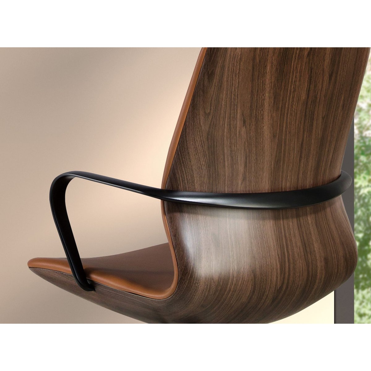 Fauteuil de bureau pivotant en similicuir marron | noir, ANGEL CERDA