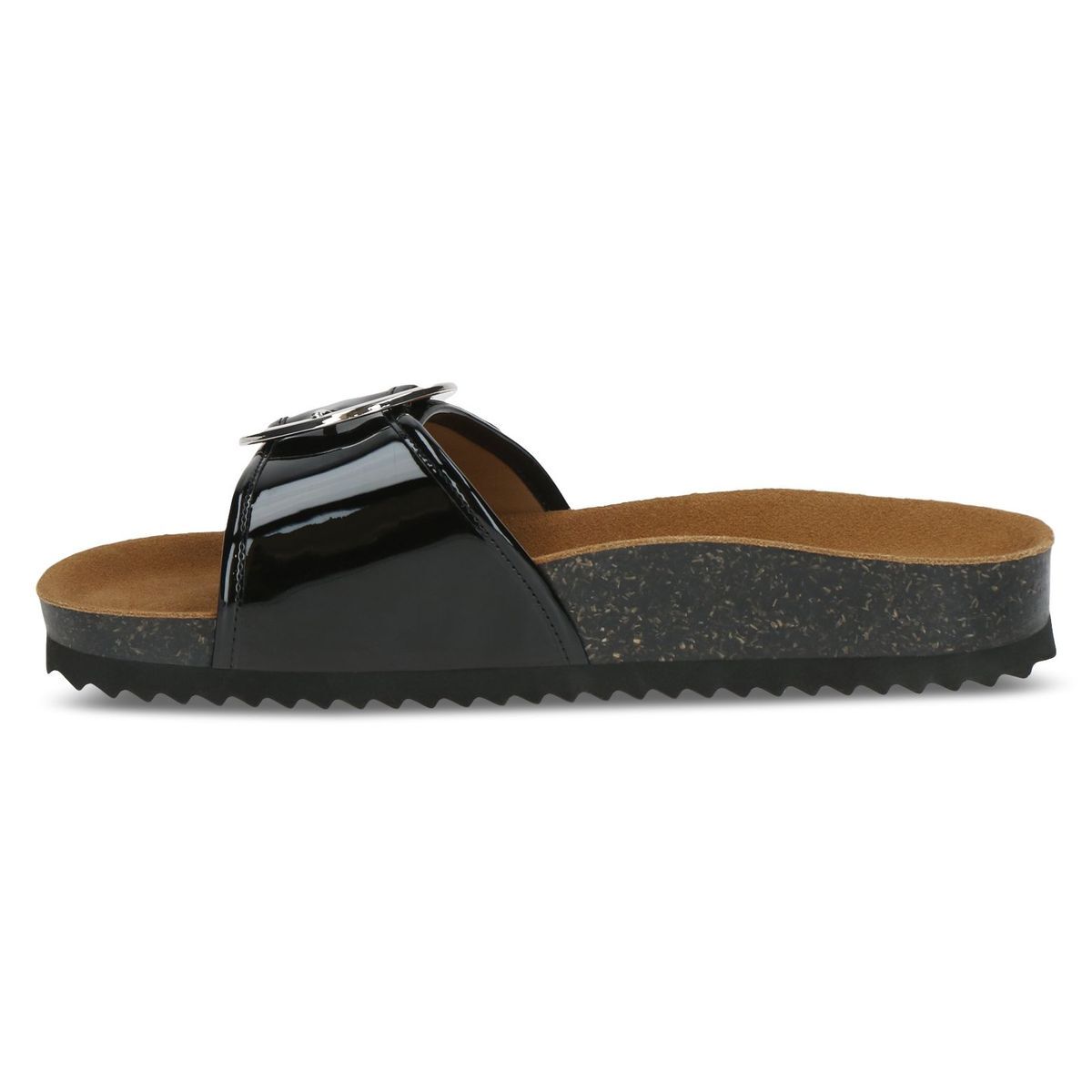 Mule en cuir noir laque, CAPRICE