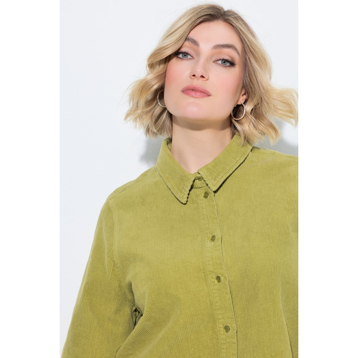 Chemise en velours côtelé, coupe Boxy Fit sauge, ULLA POPKEN