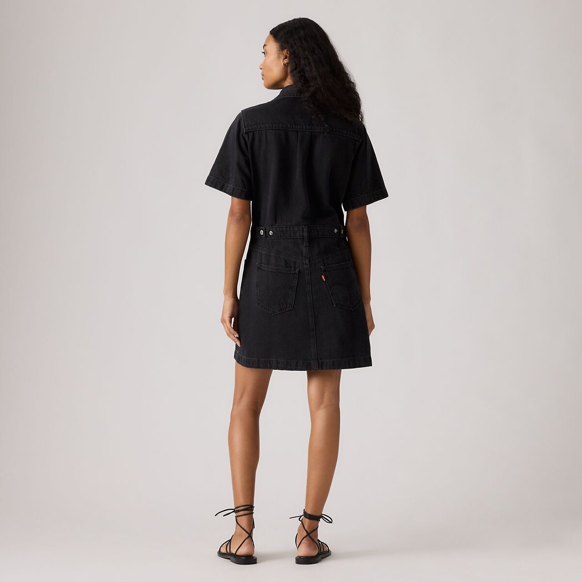 Robe courte manches courtes denim noir, LEVI'S