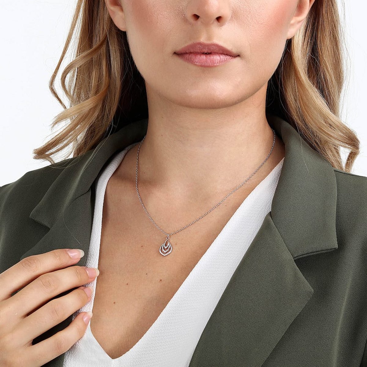 Colliers en Argent/oxyde de zirconium De Zirconium et Oxyde de zirconium argent, CLEOR