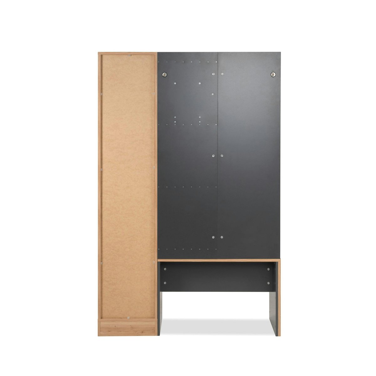 Meuble d'entrée vestiaire avec banc et miroir ALVA bois / noir, PIER IMPORT