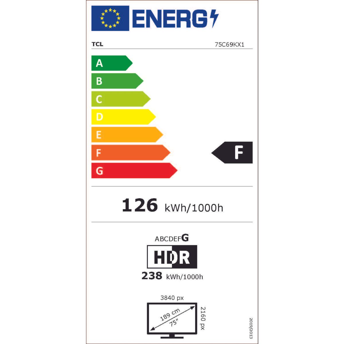 TV Mini Led 75C69K 2025-75 pouces (189cm) aluminium, TCL
