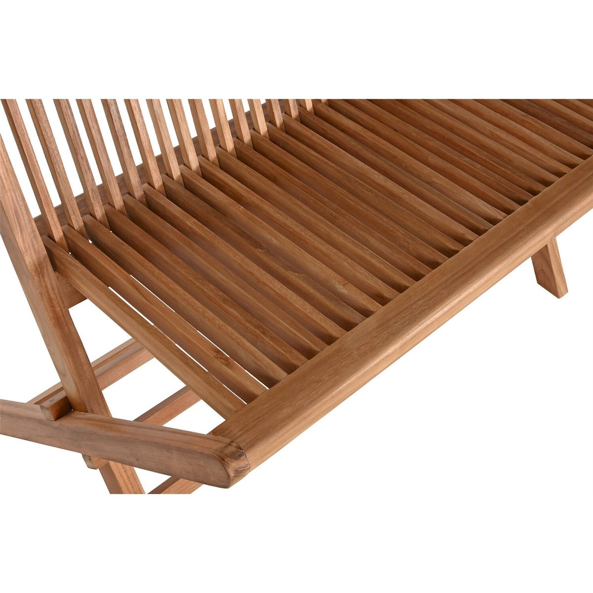 Banc pliant en teck pour terrasse et Jardin teck marron naturel, RECOLLECTION