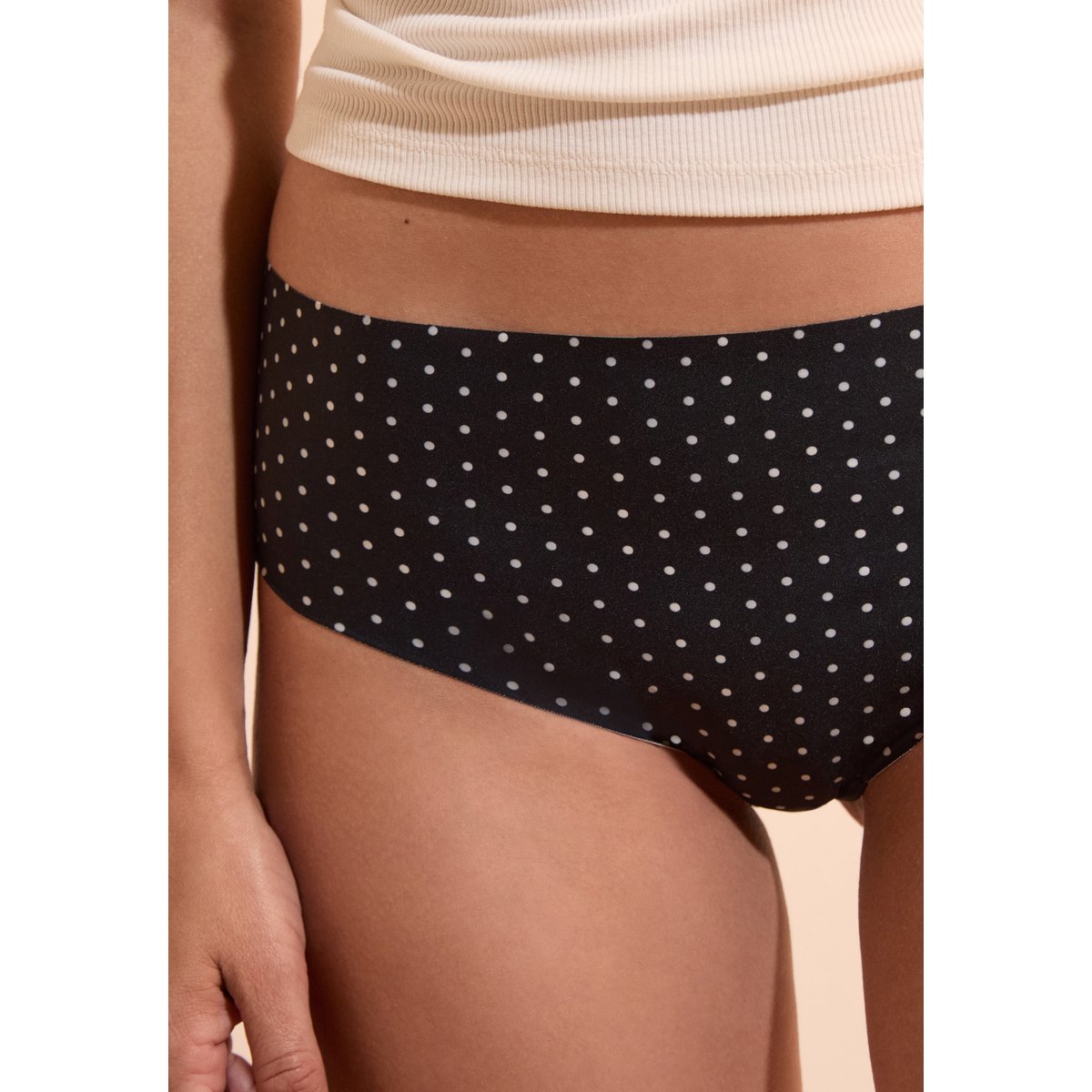 Hipster en microfibre sans coutures imprimé CONFORT PRINT2 noir, ETAM