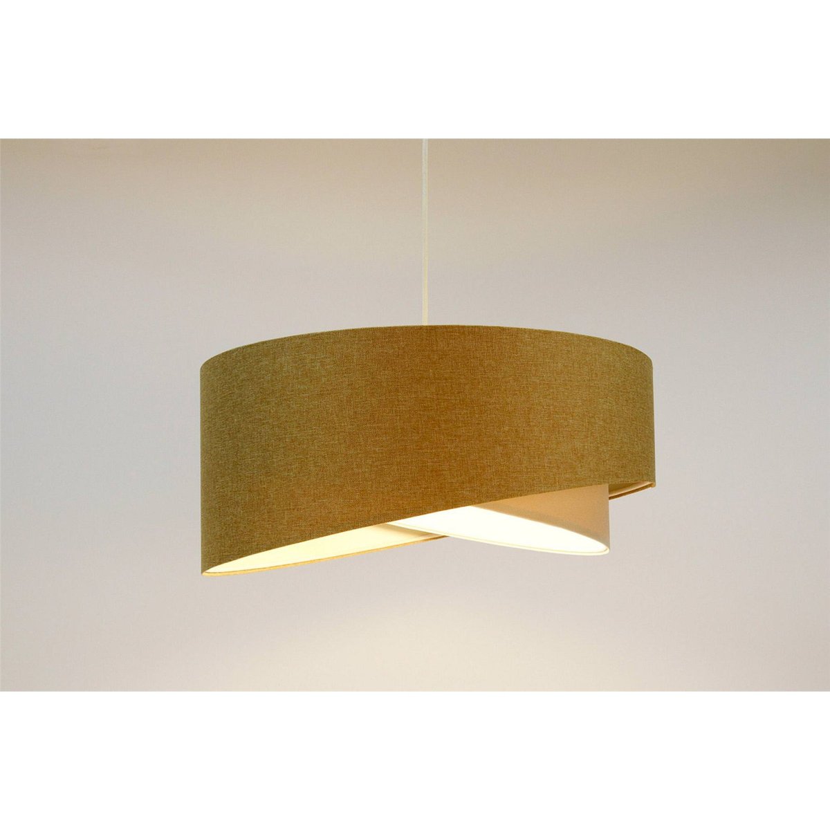Suspension en lin rond Boho beige crème en lin naturel, BPS KONCEPT