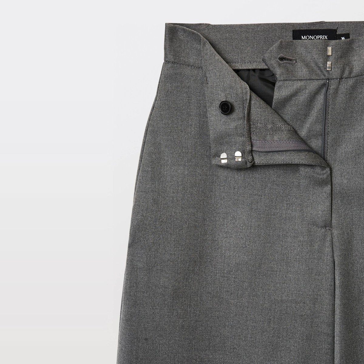 Pantalon large fluide uni robot, MONOPRIX