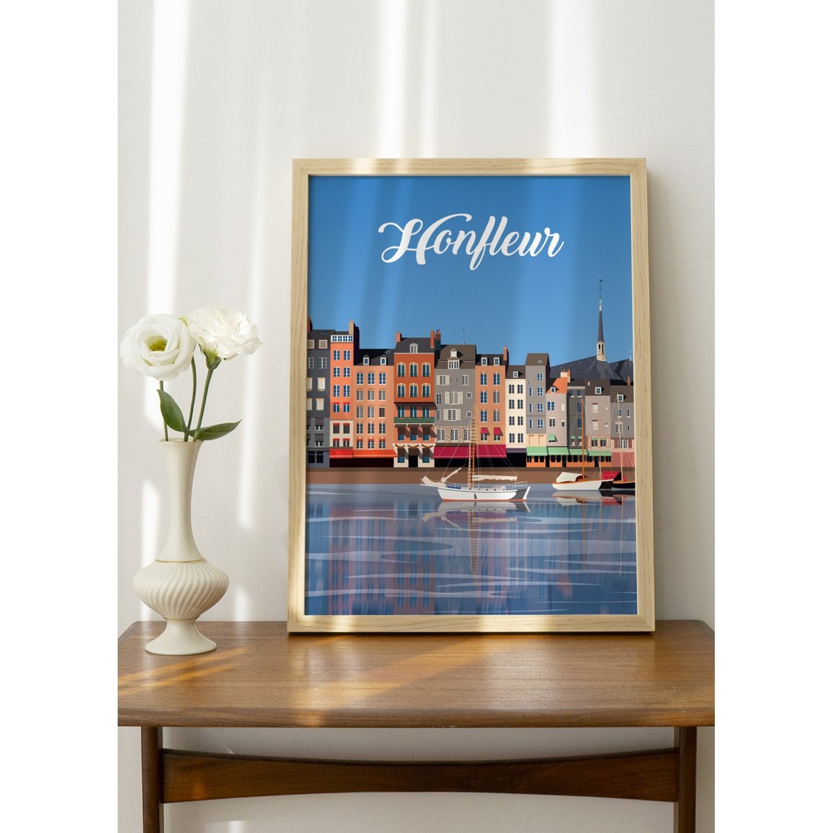 Affiche ville Honfleur blanc, L'AFFICHERIE