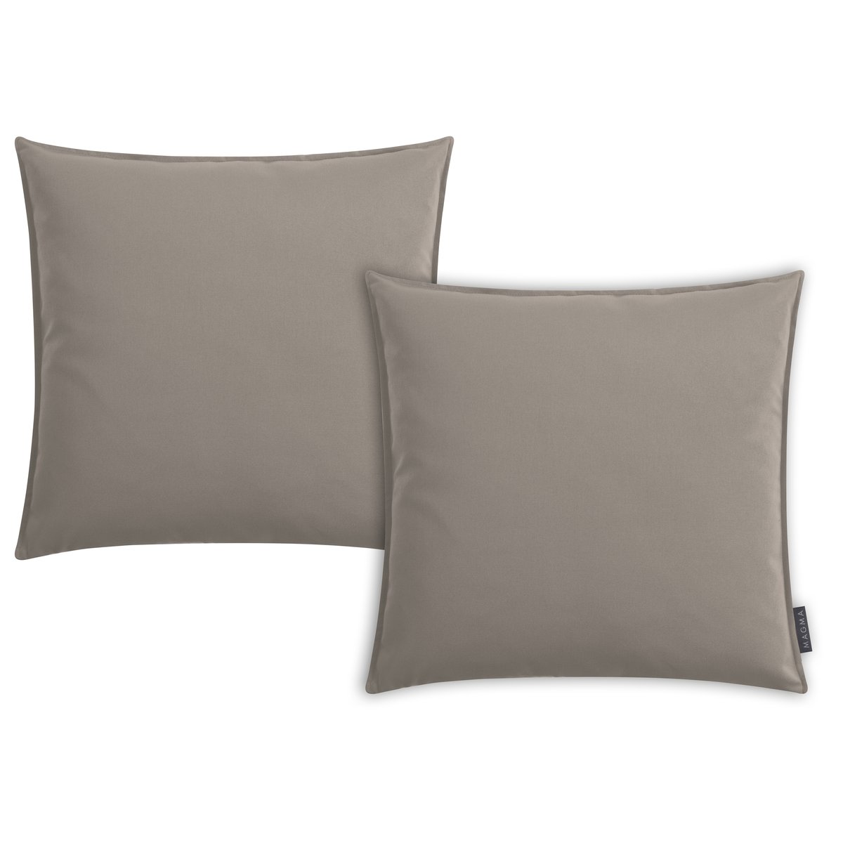Housses de coussin bord cousu KOS - Lot de 2 marron taupe, MAGMA HEIMTEX