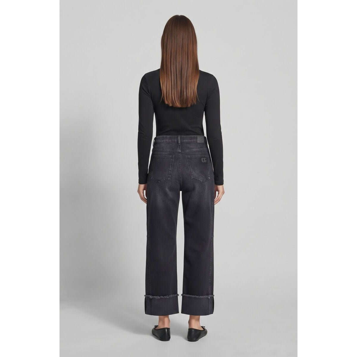 Jeans loose, large LEAL, longueur 34 black / black, LE TEMPS DES CERISES