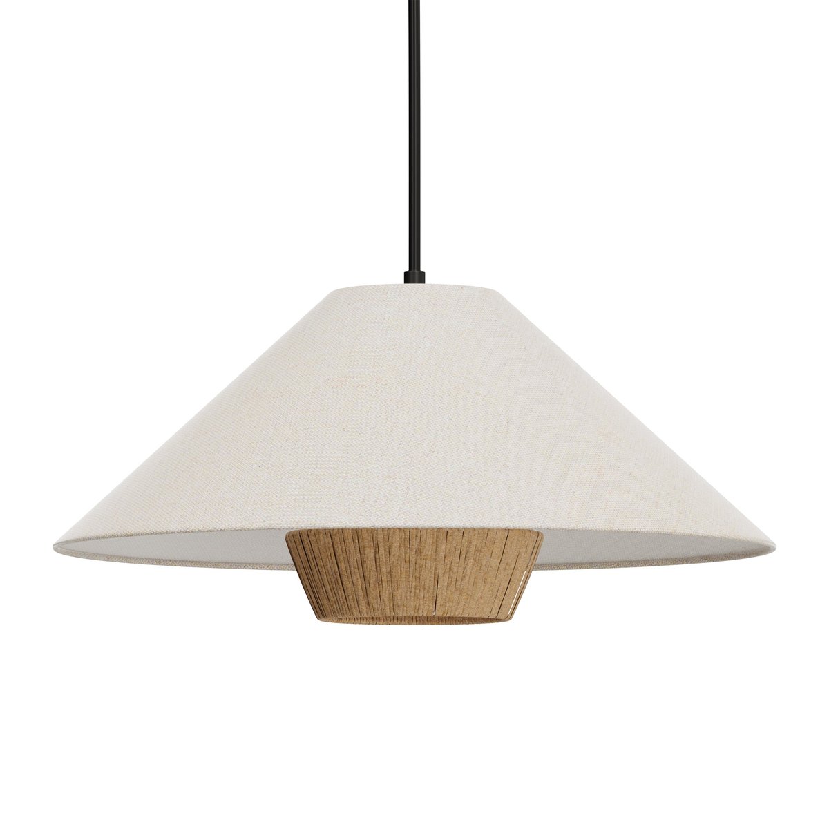 Suspension en lin et raphia - ROMA beige, MAISON PAVANE