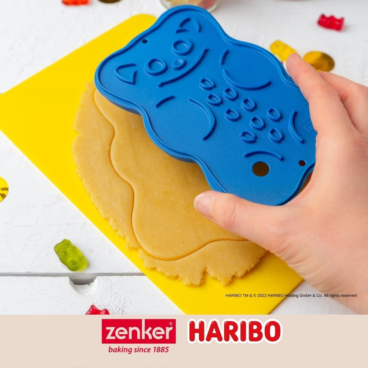 Emporte-pièce biscuits 2 en 1 HARIBO bleu, ZENKER