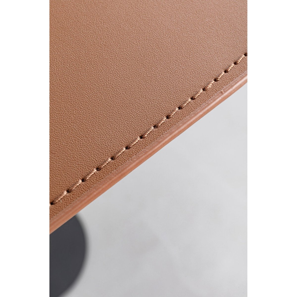 Table d'appoint en simili et acier, HEDI marron, KARE DESIGN