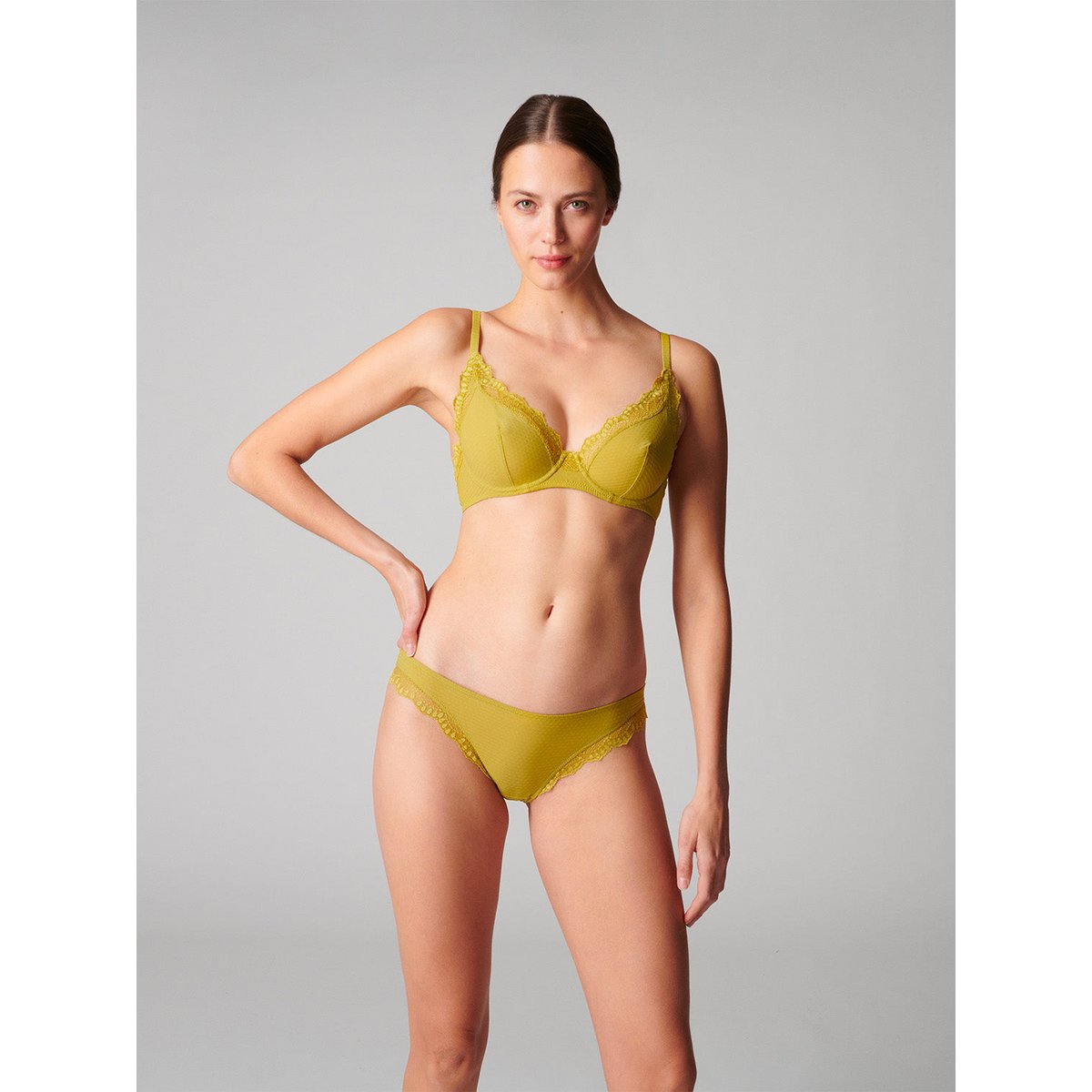Soutien-gorge avec armatures décolleté, CANDIDE vert, SIMONE PERELE