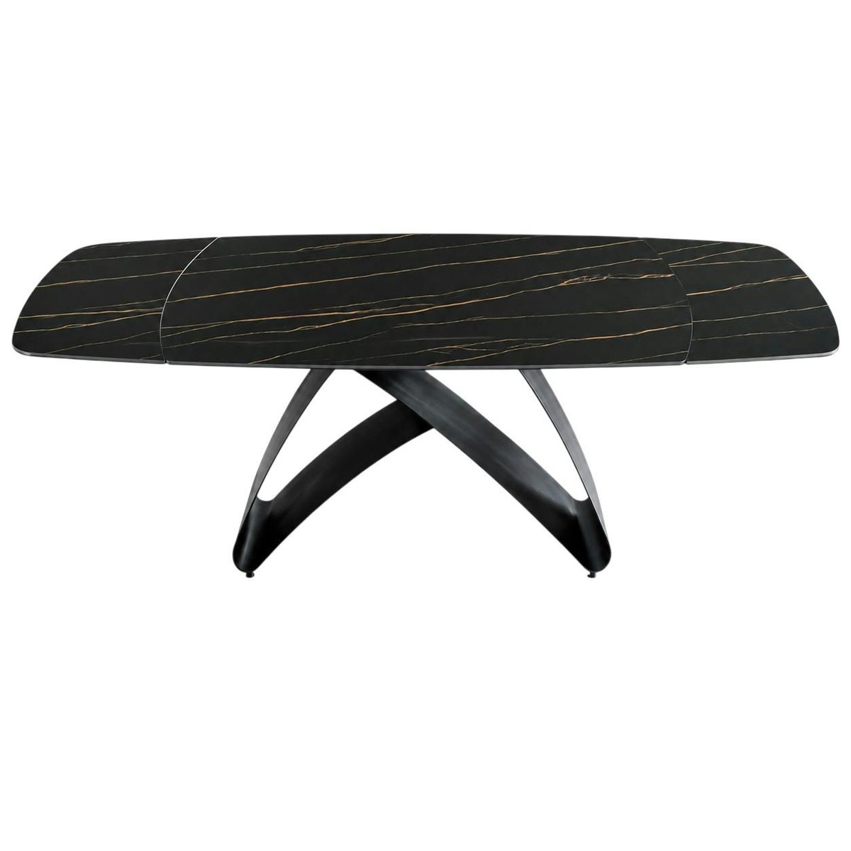 Table design en céramique, plateau extensible 8 / 10 places LORA marbre noir, PIER IMPORT