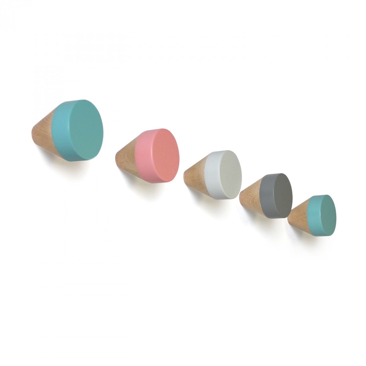 Patère Wook Conique Bicolore Small Diam 60 X 60 mm bleu, ARCHIV