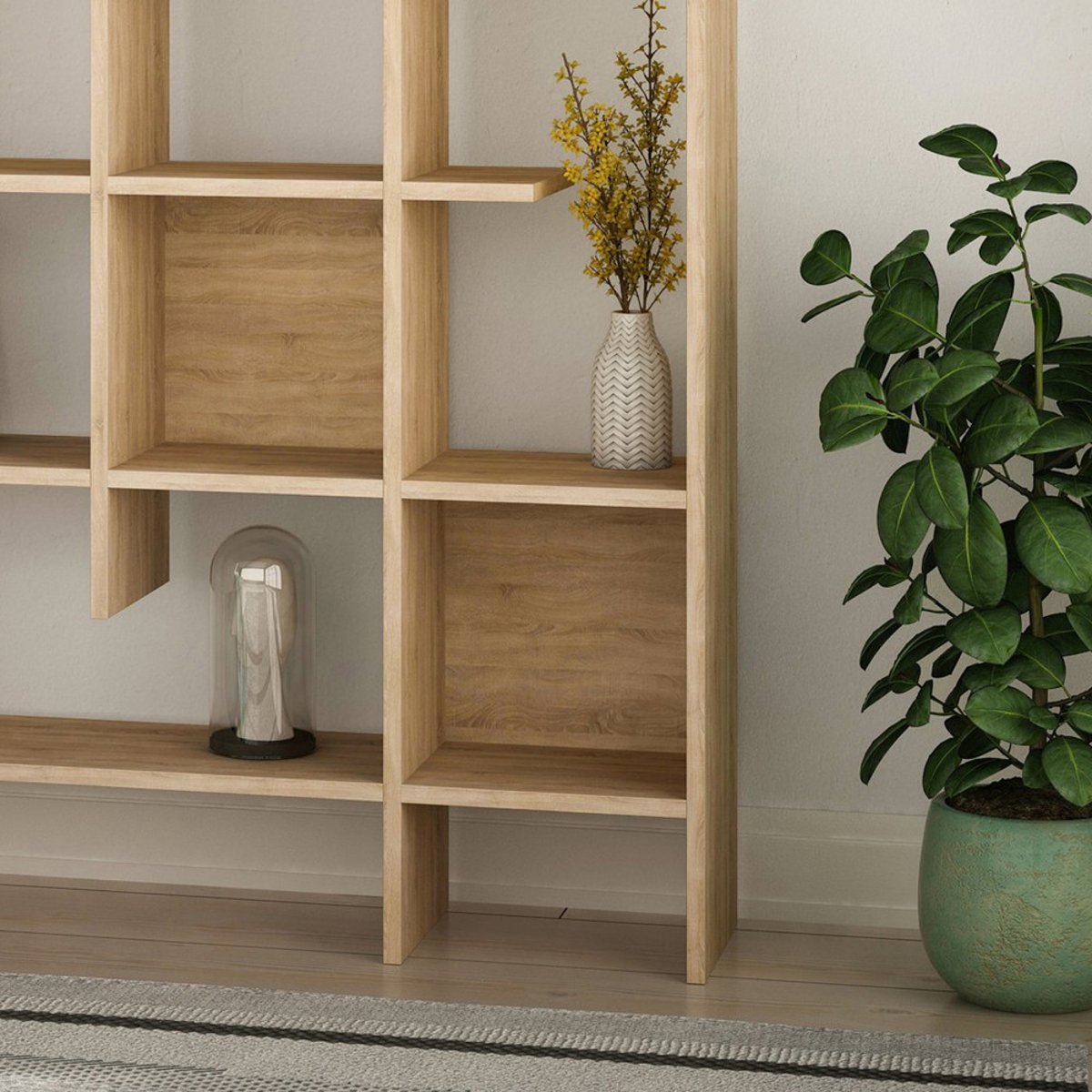 Étagère en bois H188cm- MAKO bois clair, DRAWER