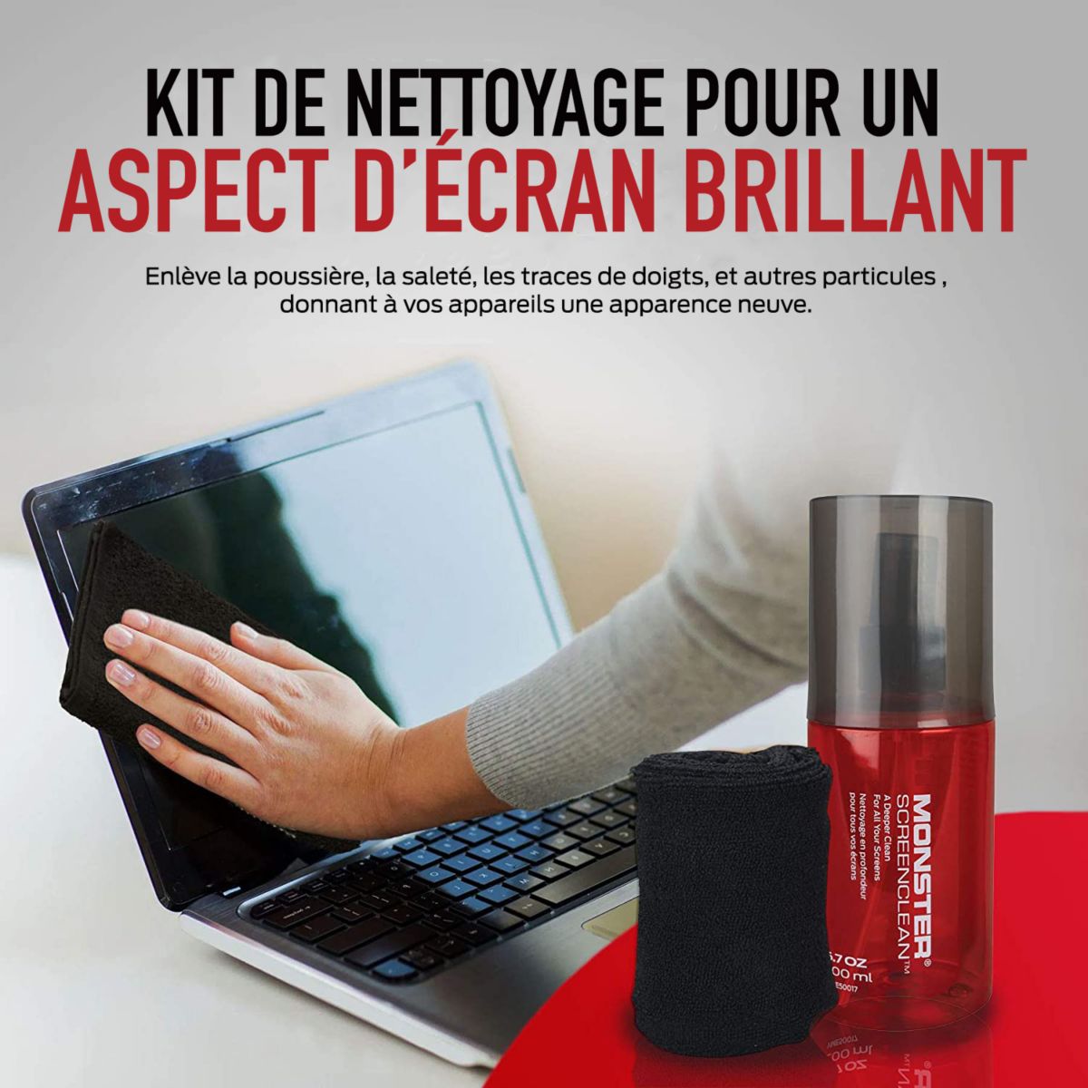 Kit de nettoyage ECRAN SCREEN CLEAN 200ML couleur unique, MONSTER CABLE