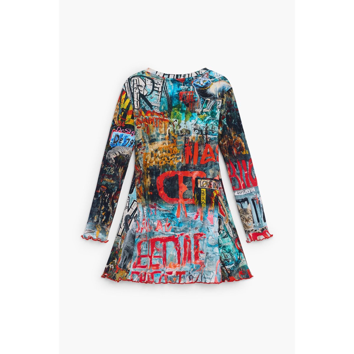 Robe imprimée noir, DESIGUAL