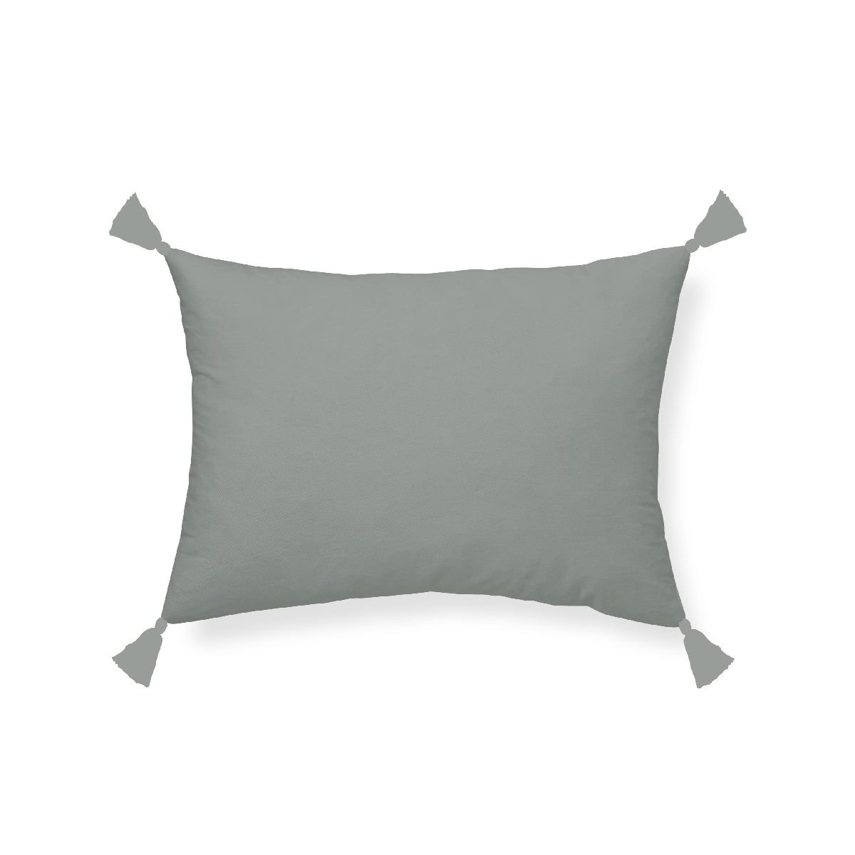 Coussin déhoussable à pompons uni gaze de coton INDIAN FLOWERS vert, TODAY