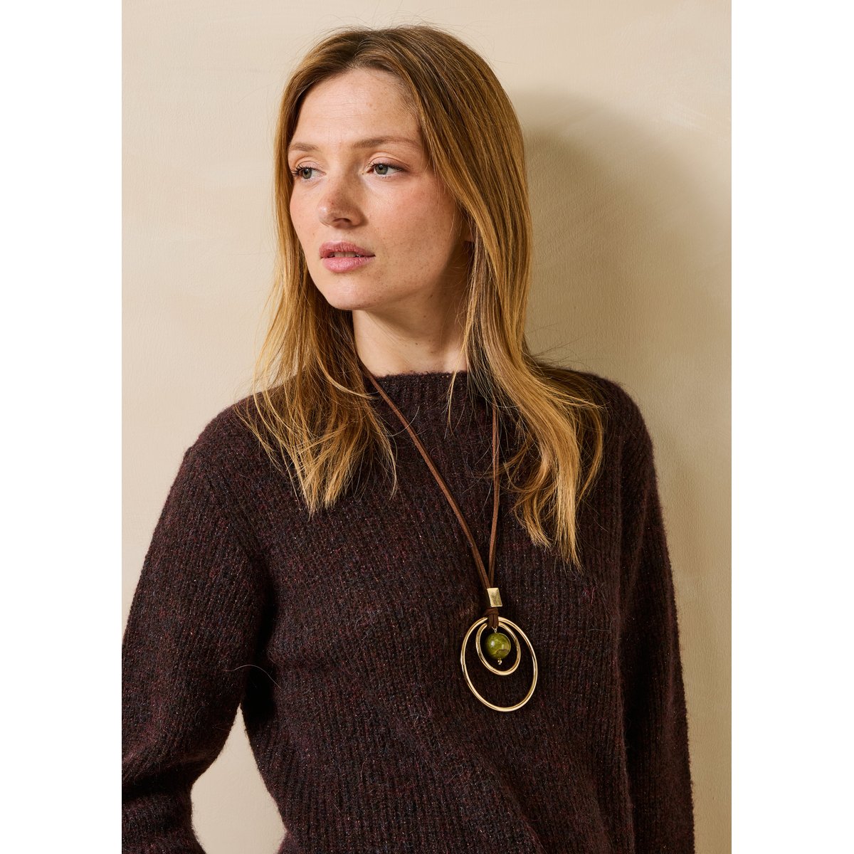 Collier sautoir multianneau light gold, LA FEE MARABOUTEE