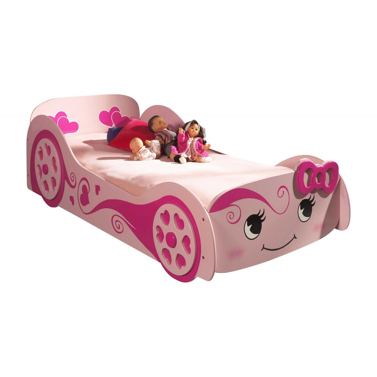 Funbeds Lit voiture Hello PrettyLit voiture Hello Pretty + Matelas couleur unique, VIPACK