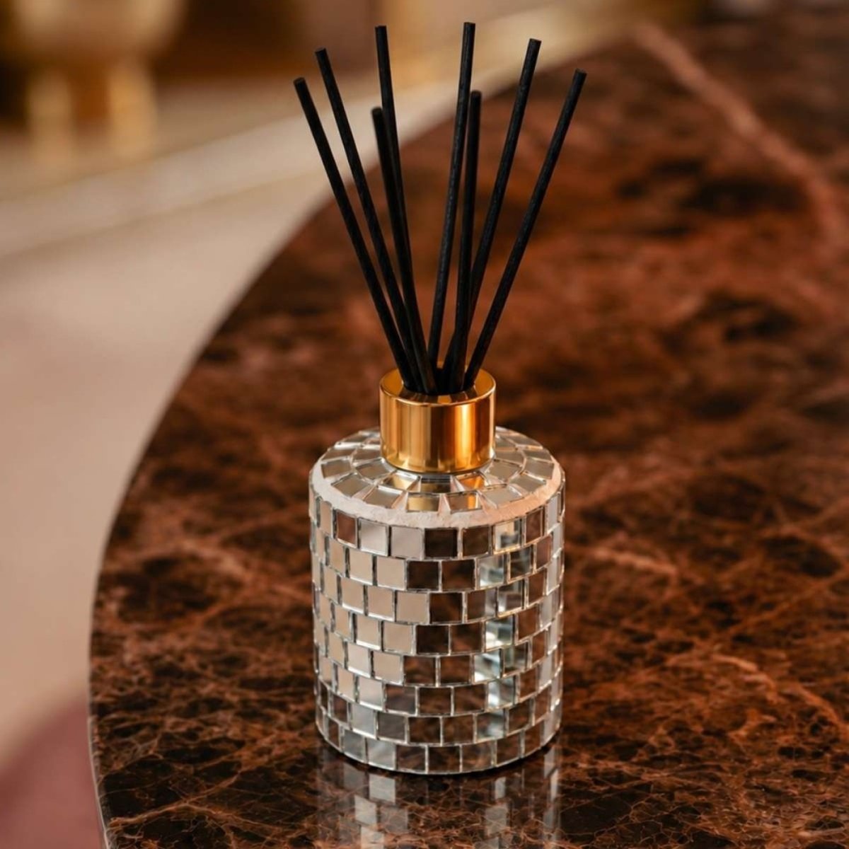 Diffuseur parfum 120ml flacon à facettes gris, ORNAMI