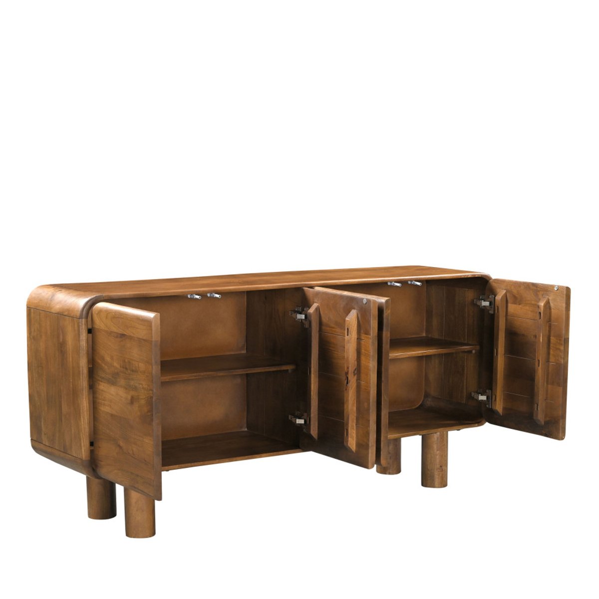 Buffet 4 portes en bois massif L160cm- SIRA bois foncé, DRAWER