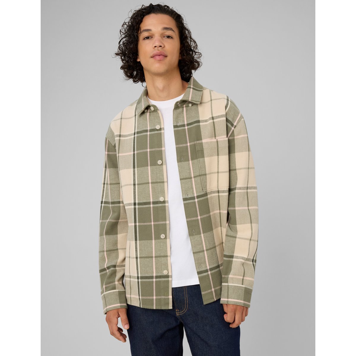 Chemise à carreaux vert clair, BZB