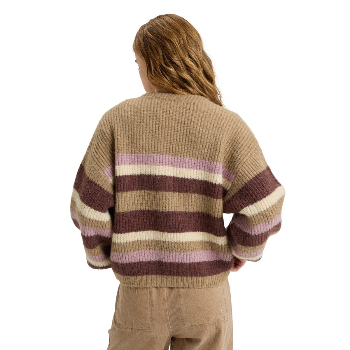 Cardigan MARBLE TILES STRIPE. marron woodsmoke, ROXY