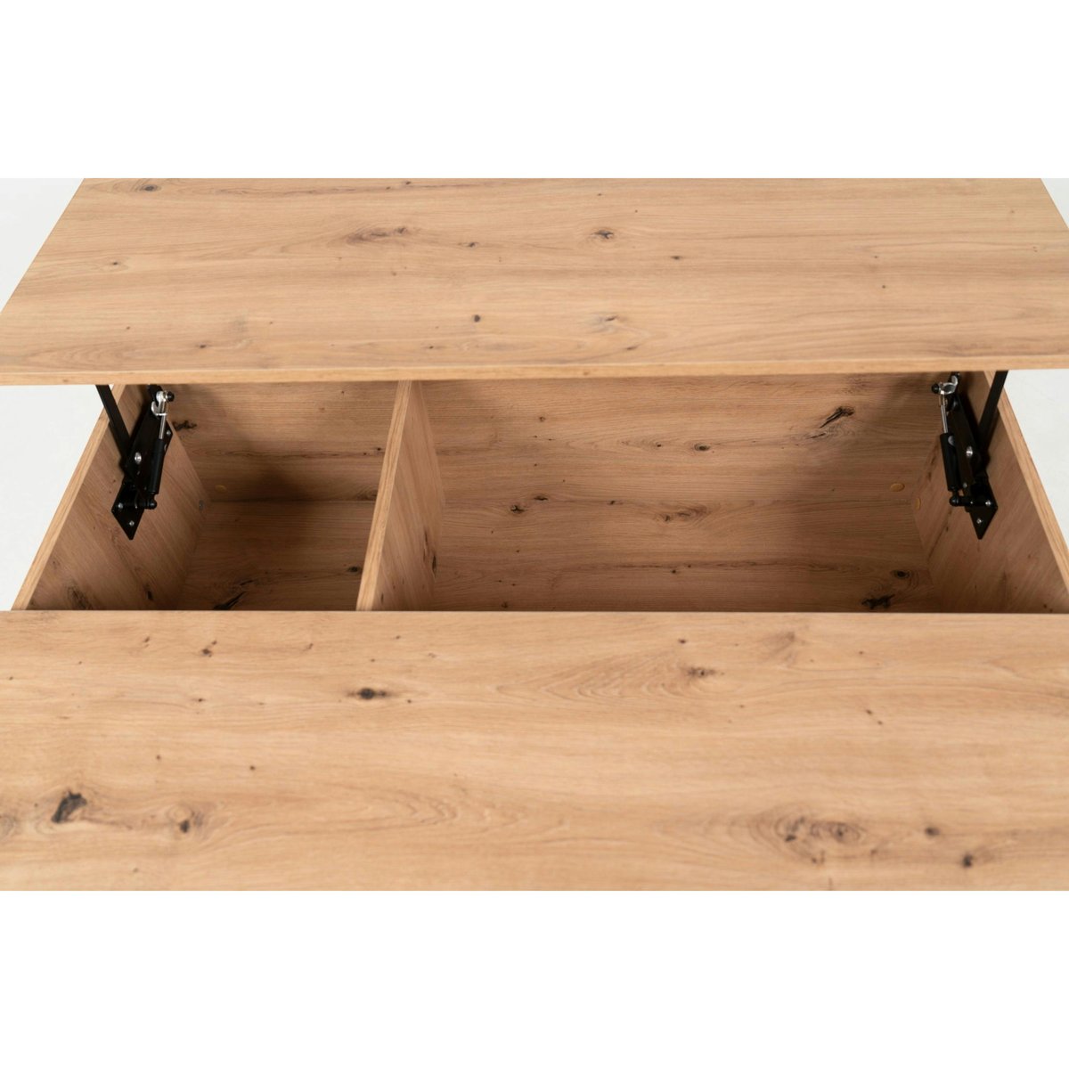Table basse relevable effet bois avec rangement ALVA bois naturel, PIER IMPORT